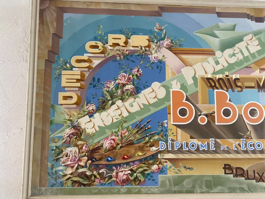 Grande publicité d'un peintre en lettre,