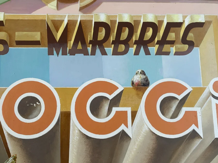 Grande publicité d'un peintre en lettre,