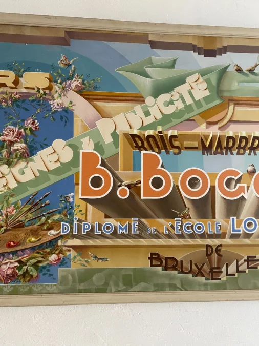 Grande publicité d'un peintre en lettre,