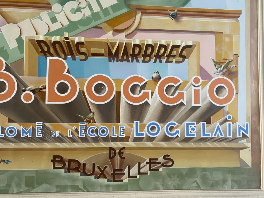 Grande publicité d'un peintre en lettre,