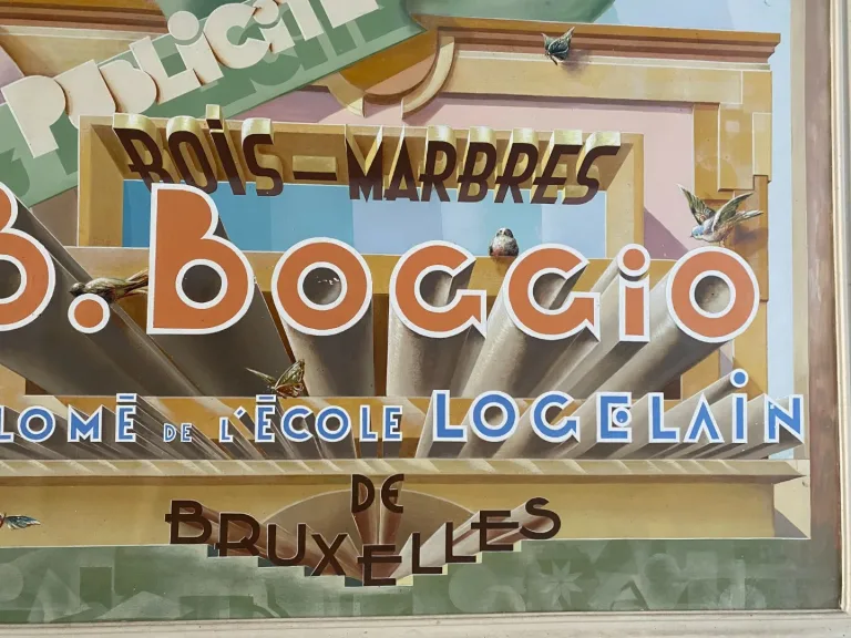 Grande publicité d'un peintre en lettre,