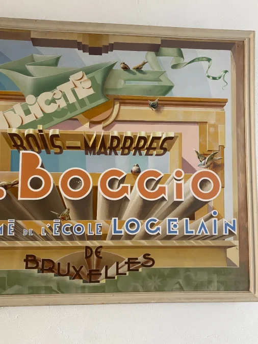 Grande publicité d'un peintre en lettre,