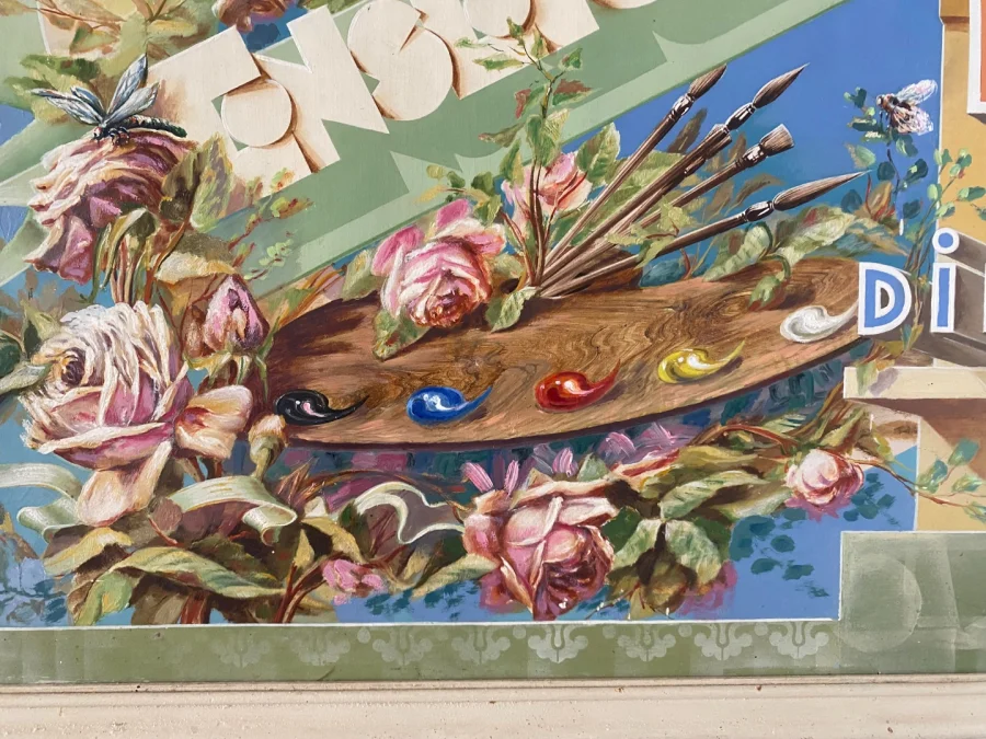 Grande publicité d'un peintre en lettre,