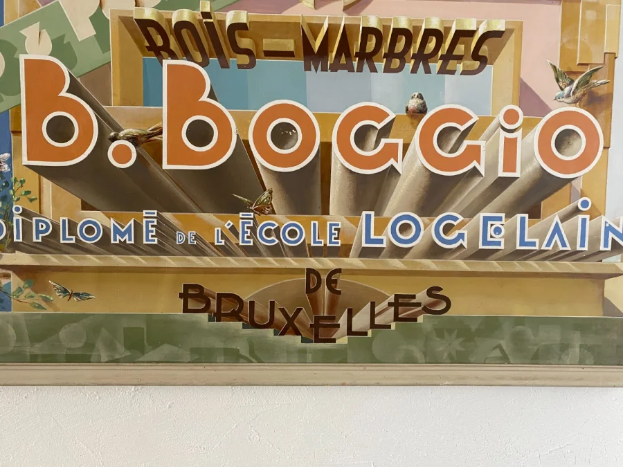 Grande publicité d'un peintre en lettre,