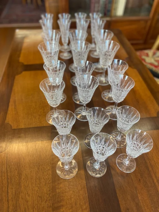 série de verres en cristal de Saint Louis