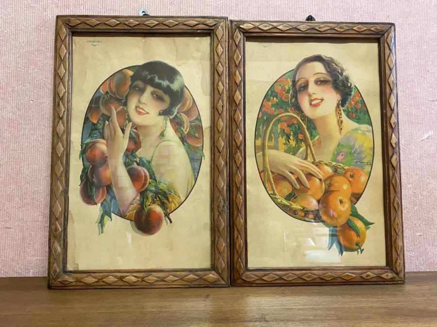 Paire de Chromolithographies de Camps