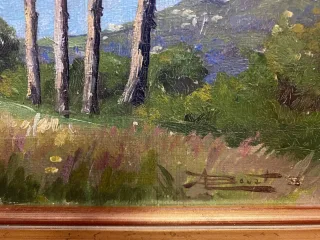 Huile sur contre plaqué annoté au dos Houlgate