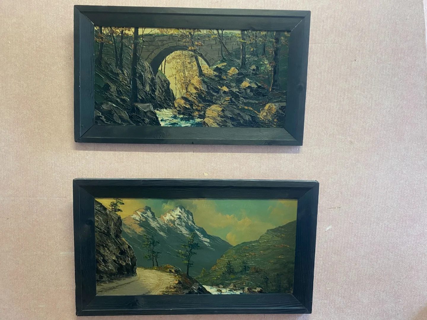 PAIR OF OIL ON CARDBOARD PAINTINGS