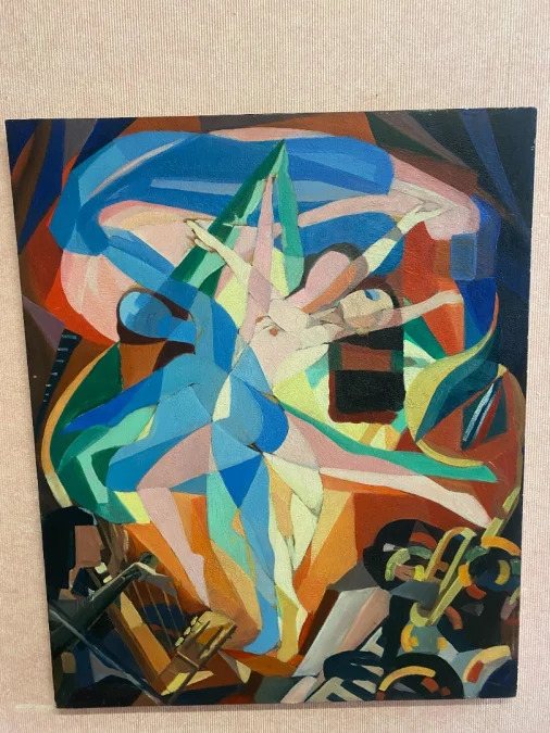 Huile sur toile "les danseuses", non signée.
