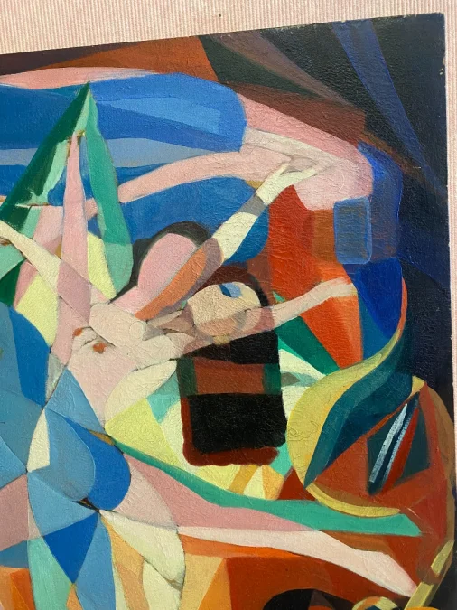 Huile sur toile "les danseuses", non signée.