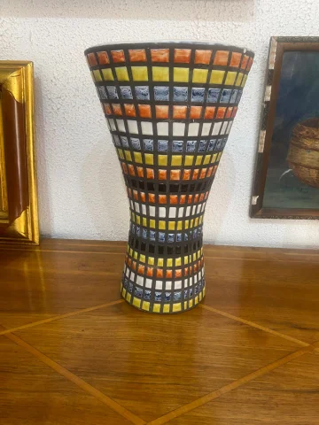 Sogenannte Diabolo-Vase aus Keramik, signiert Capron. Perfekter Zustand. — Ausgezeichneter Zustand