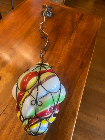 Lanterna in vetro di Murano, modello Arlecchino, anni '50. — Eccellente stato
