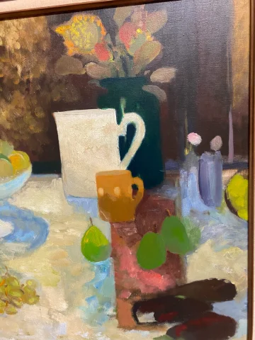Olio su tela di Jacques Petit, Natura morta "il girasole" — Eccellente stato