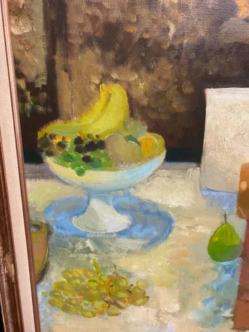 Olio su tela di Jacques Petit, Natura morta "il girasole" — Eccellente stato