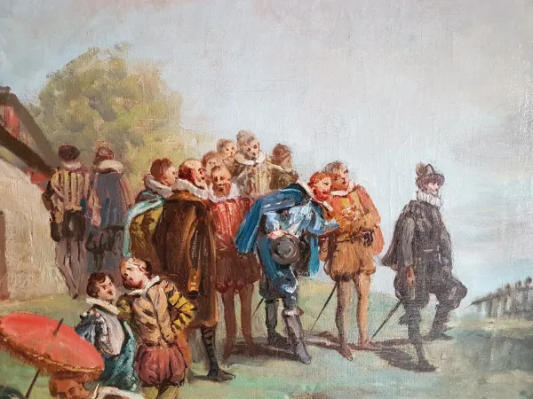 Grande huile sur toile "les moulins de Montmartre"