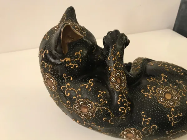 Chat en faïence fine 1880 / 1900