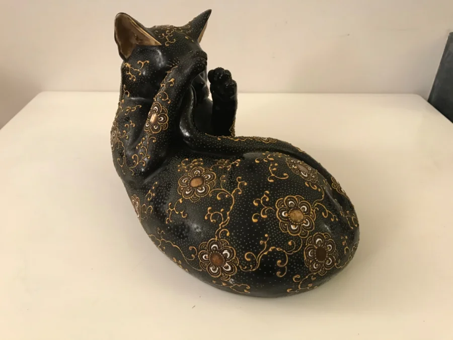 Chat en faïence fine 1880 / 1900