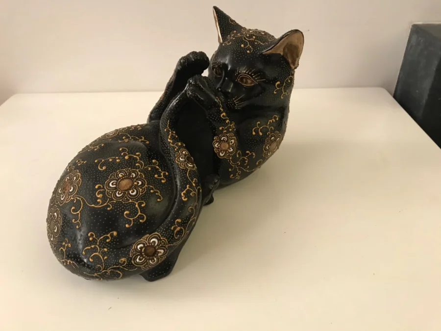 Chat en faïence fine 1880 / 1900