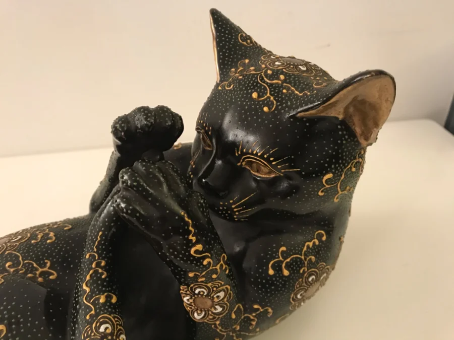 Chat en faïence fine 1880 / 1900