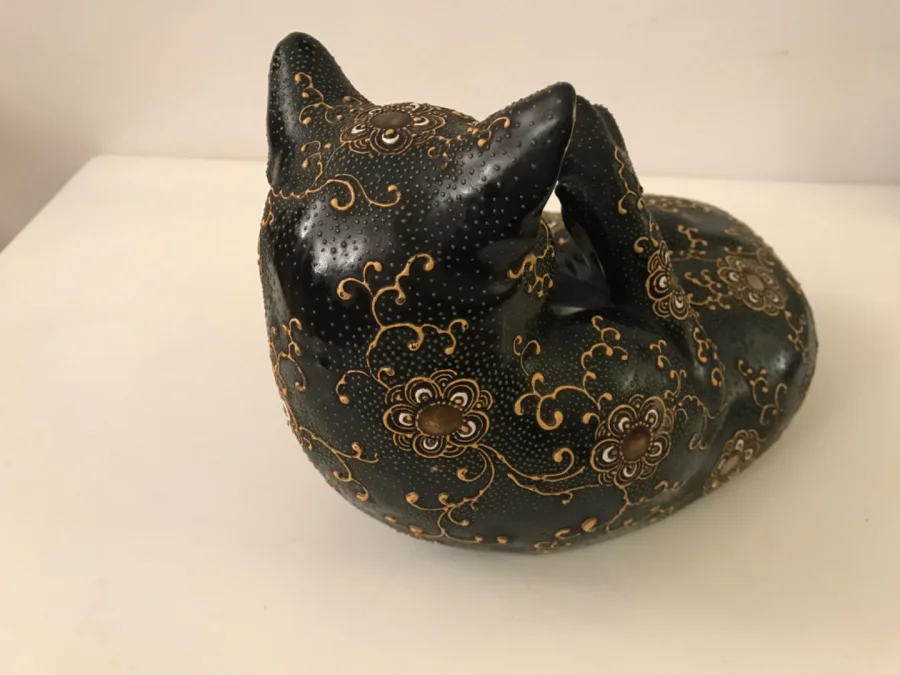 Chat en faïence fine 1880 / 1900