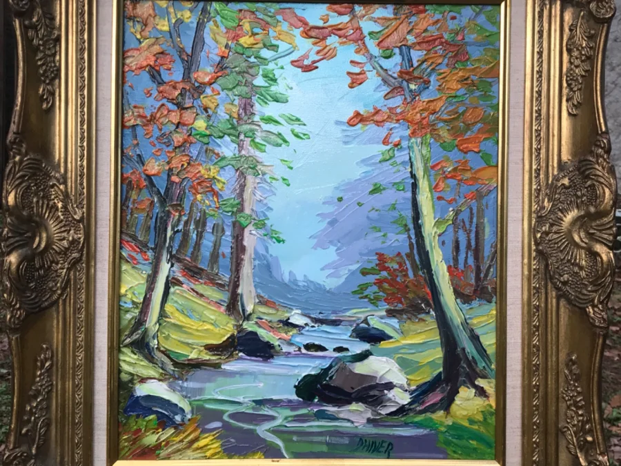 OIL ON CANVAS サイン入り DHIVERS
