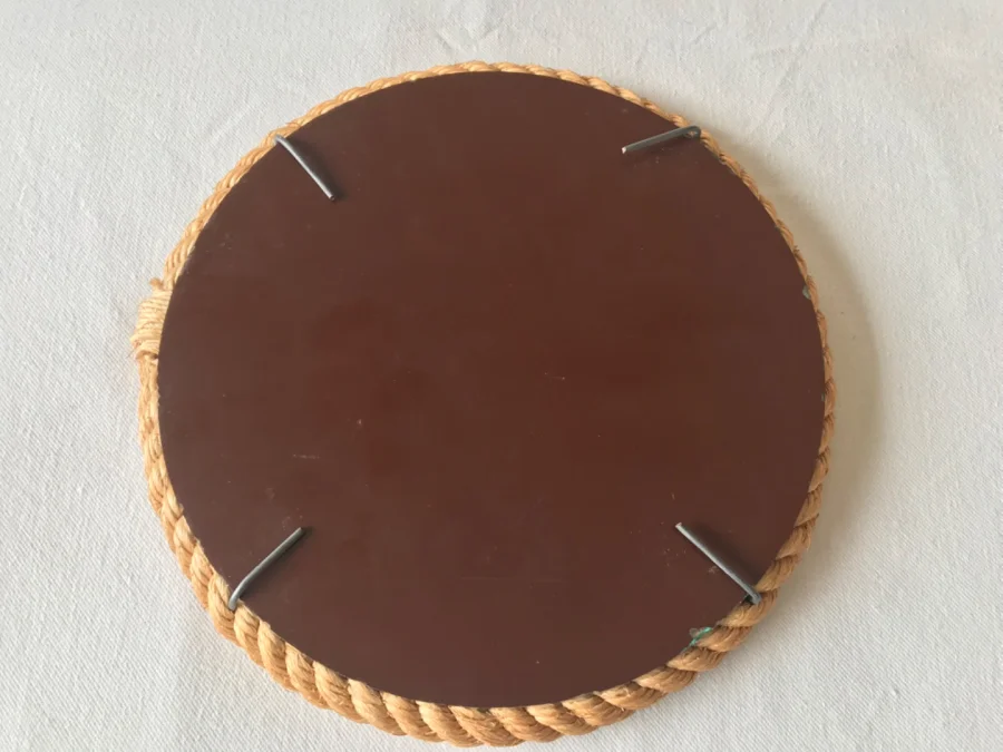 Petit miroir rond en corde