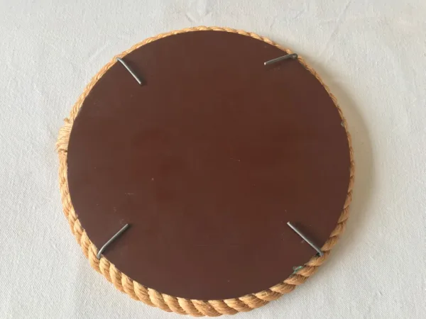 Petit miroir rond en corde