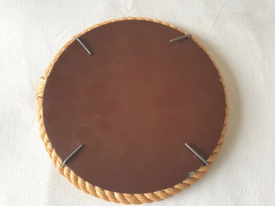 Petit miroir rond en corde