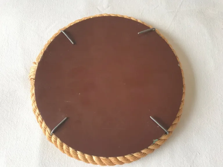 Petit miroir rond en corde