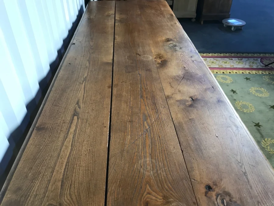 Table de ferme en chêne massif à entrecroise 1900