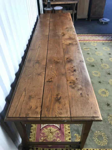 Table de ferme en chêne massif à entrecroise 1900