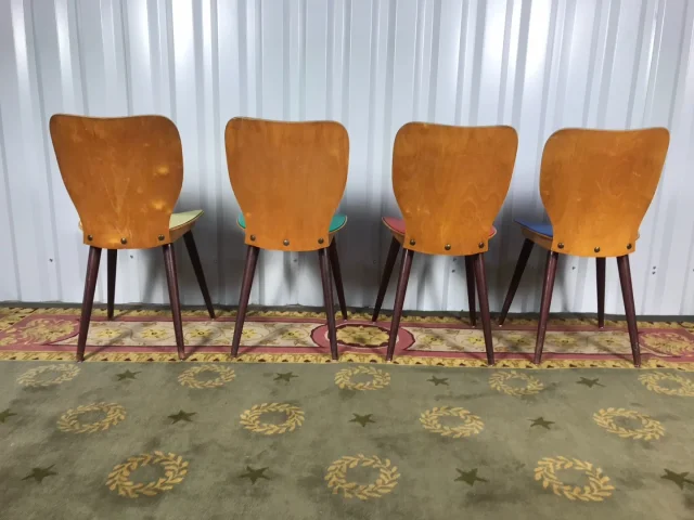 Suite de 4 chaises Baumann par Max Bill