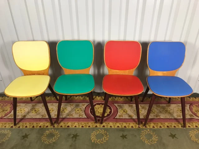 Suite de 4 chaises Baumann par Max Bill
