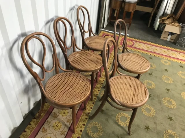 5 chaises bistrot Thonet n20 « Oméga »