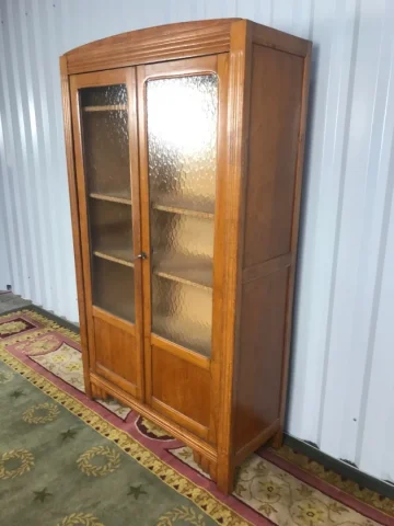 Vitrine - Bibliothèque époque Art Déco chêne massif