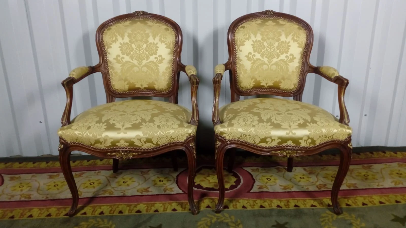 PAIR OF LOUIS XV STYLE ARMCHAIRS