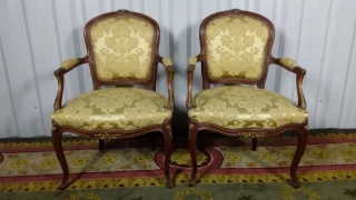 PAIR OF LOUIS XV STYLE ARMCHAIRS