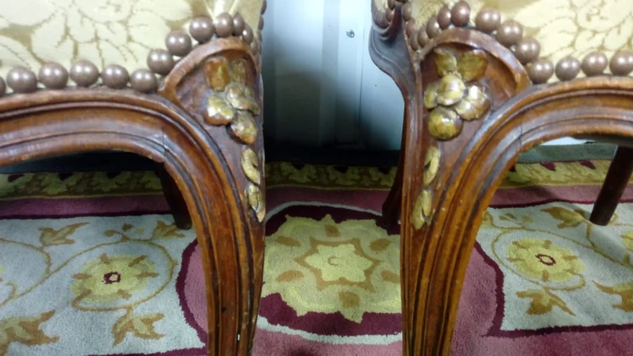 PAIR OF LOUIS XV STYLE ARMCHAIRS