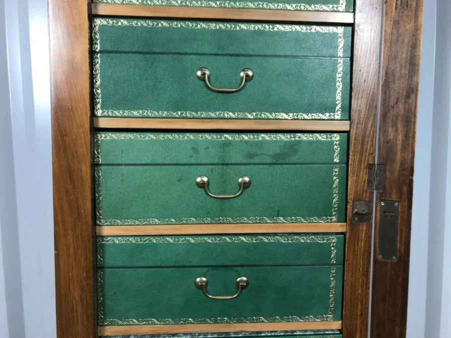 Cartonnier noyer et cuir Louis Philippe