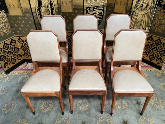 Suite de 6 chaises époque Art Déco restaurées