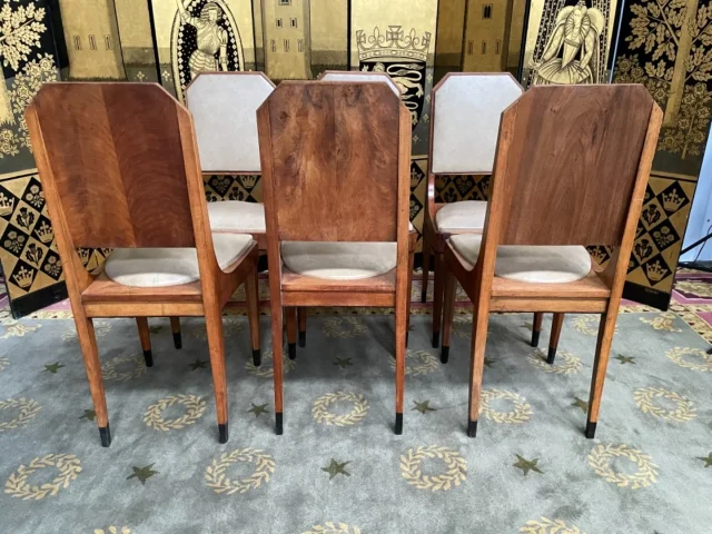 Suite de 6 chaises époque Art Déco restaurées
