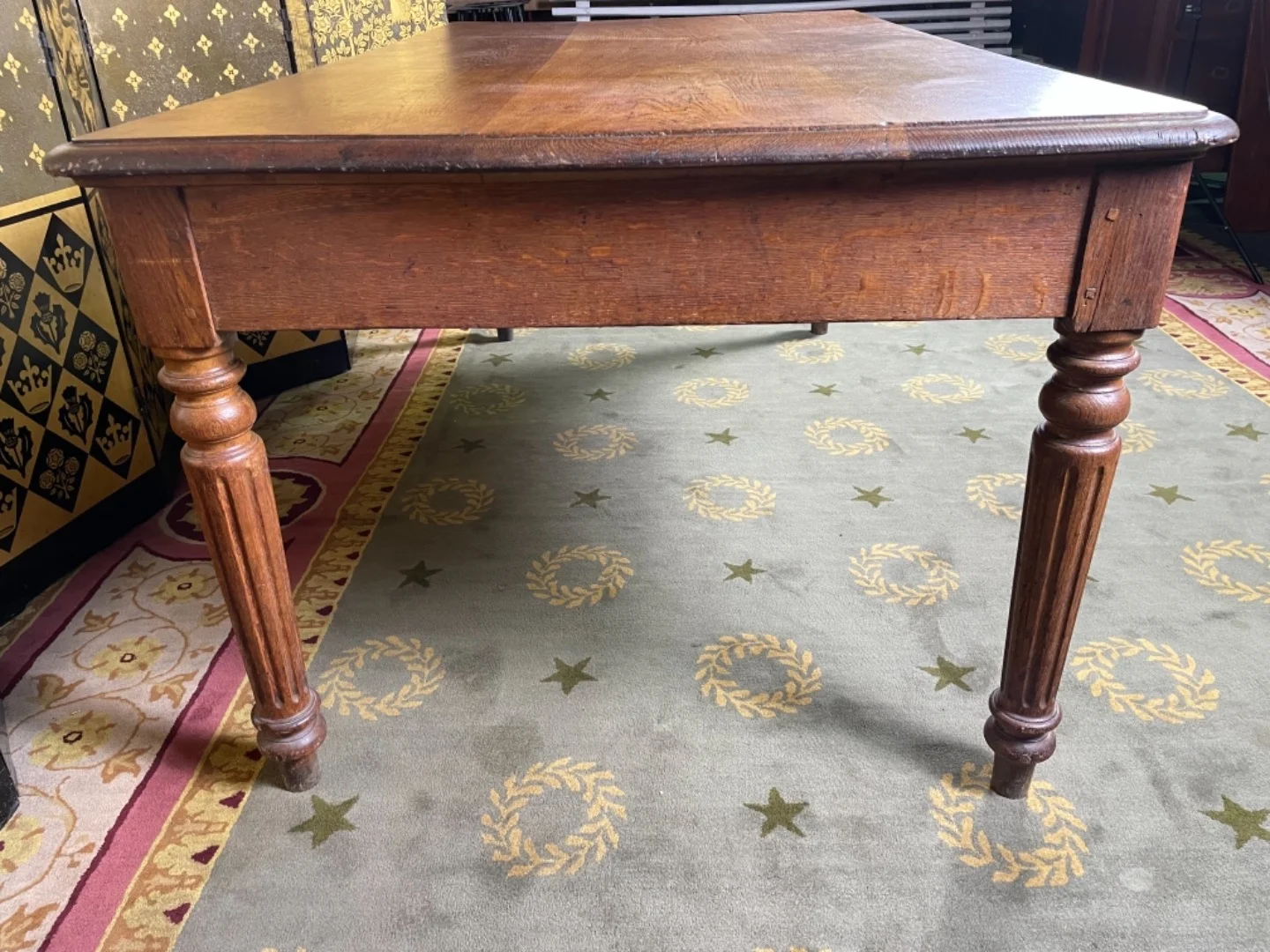 Bureau plat en chêne massif 19eme Louis Philippe