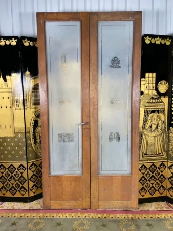 Paire de portes de magasin des années 1950