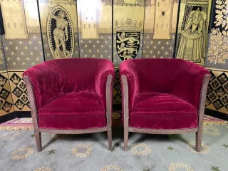 PAIR OF ART DECO  PERIOD ARMCHAIRS