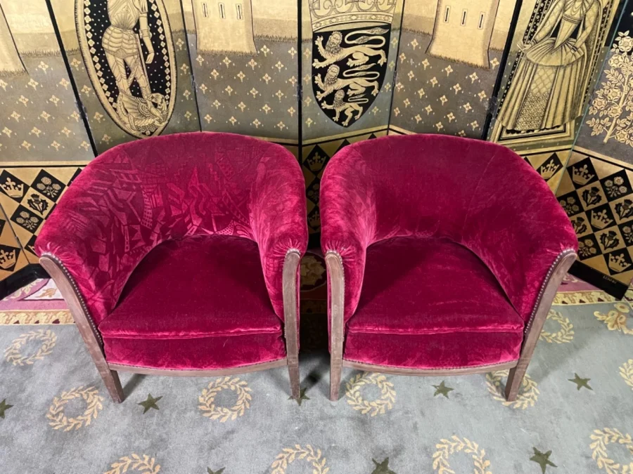 PAIR OF ART DECO  PERIOD ARMCHAIRS