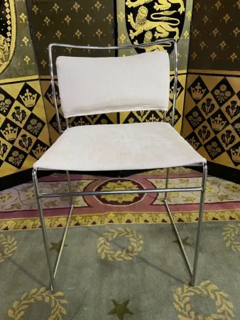 8 chaises 1970 métal chromés « Made in Italy » restaurées