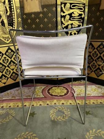8 chaises 1970 métal chromés « Made in Italy » restaurées