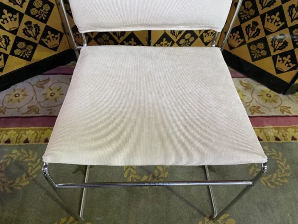 8 chaises 1970 métal chromés « Made in Italy » restaurées