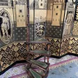 Escabeau de bibliothèque en chêne et cuir