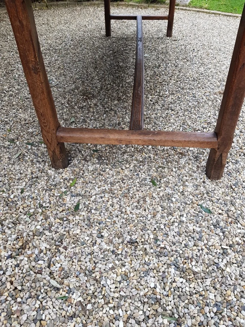 Table de ferme à entrecroise en chêne massif 19eme